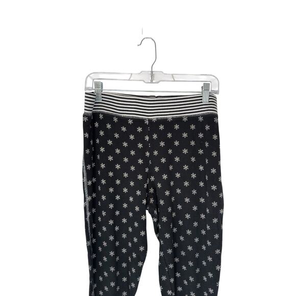 Victoria's‎ Secret Pajamas Black White Snowflake Winter Thermal Lounge Large - Picture 7 of 15